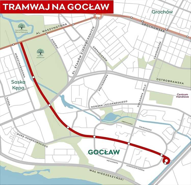 Nowa trasa tramwajowa na Gocław o długości 3,6 km powstanie do 2027 roku. Sprawdź szczegóły inwestycji, plan budowy i zielone torowiska.